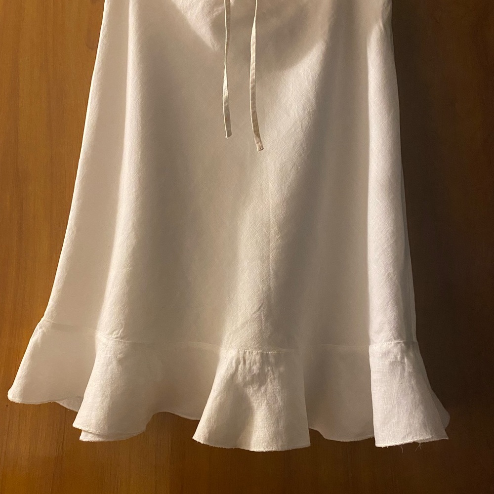 Linen ruffled skirt